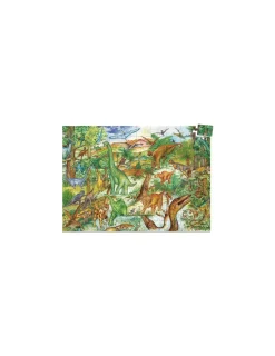 Djeco Puzzle d'observation Dinosaures et livret -