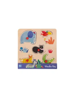 Moulin Roty Puzzle encastrable 5 animaux Les toupitis -