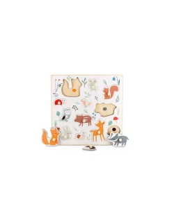 Vilac Puzzle Encastrement boutons bois animaux de la forêt Sarah Betz -