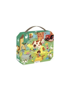 Enfant Janod Puzzle Une journée à la ferme 24 pièces -