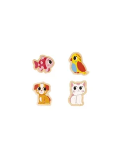 Janod Puzzles évolutifs en bois Animaux domestiques -