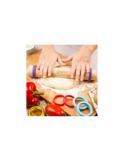 Chefclub kids Rouleau à pâtisserie avec anneaux ajustables -