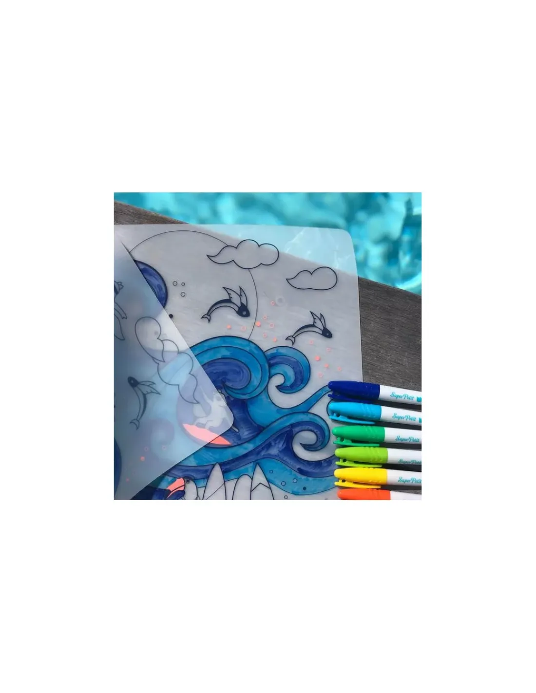 Super Petit Set à colorier silicone Surf party -