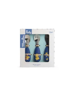 Moulin Roty Set couverts silicone Puce & Pilou -