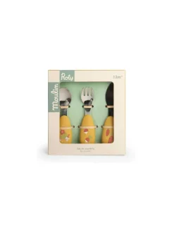 Moulin Roty Set couverts silicone Trois Petits Lapins -