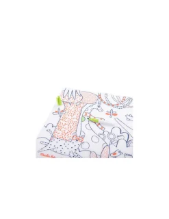 Moulin Roty Set en silicone à colorier et 5 feutres Les Toupitis -