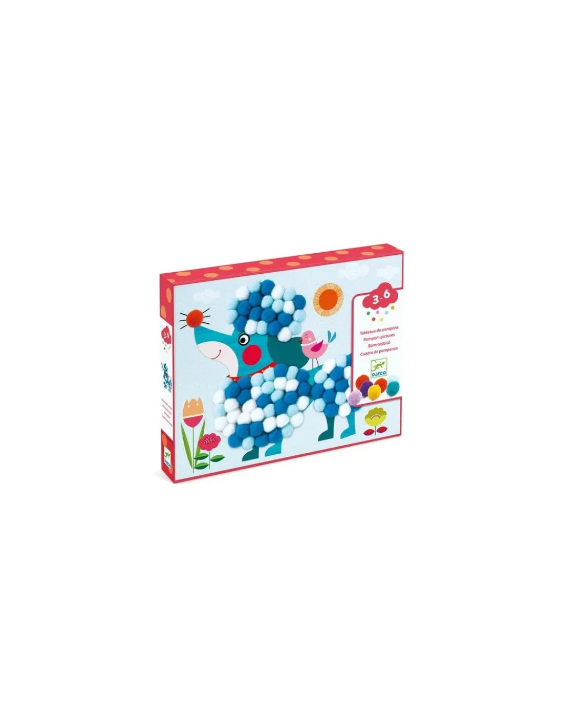 Djeco Tableaux de pompons chiens à caresser -