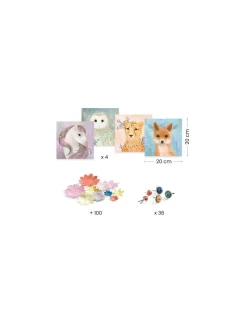 Djeco Tableaux en 3D Couronnes de fleurs -