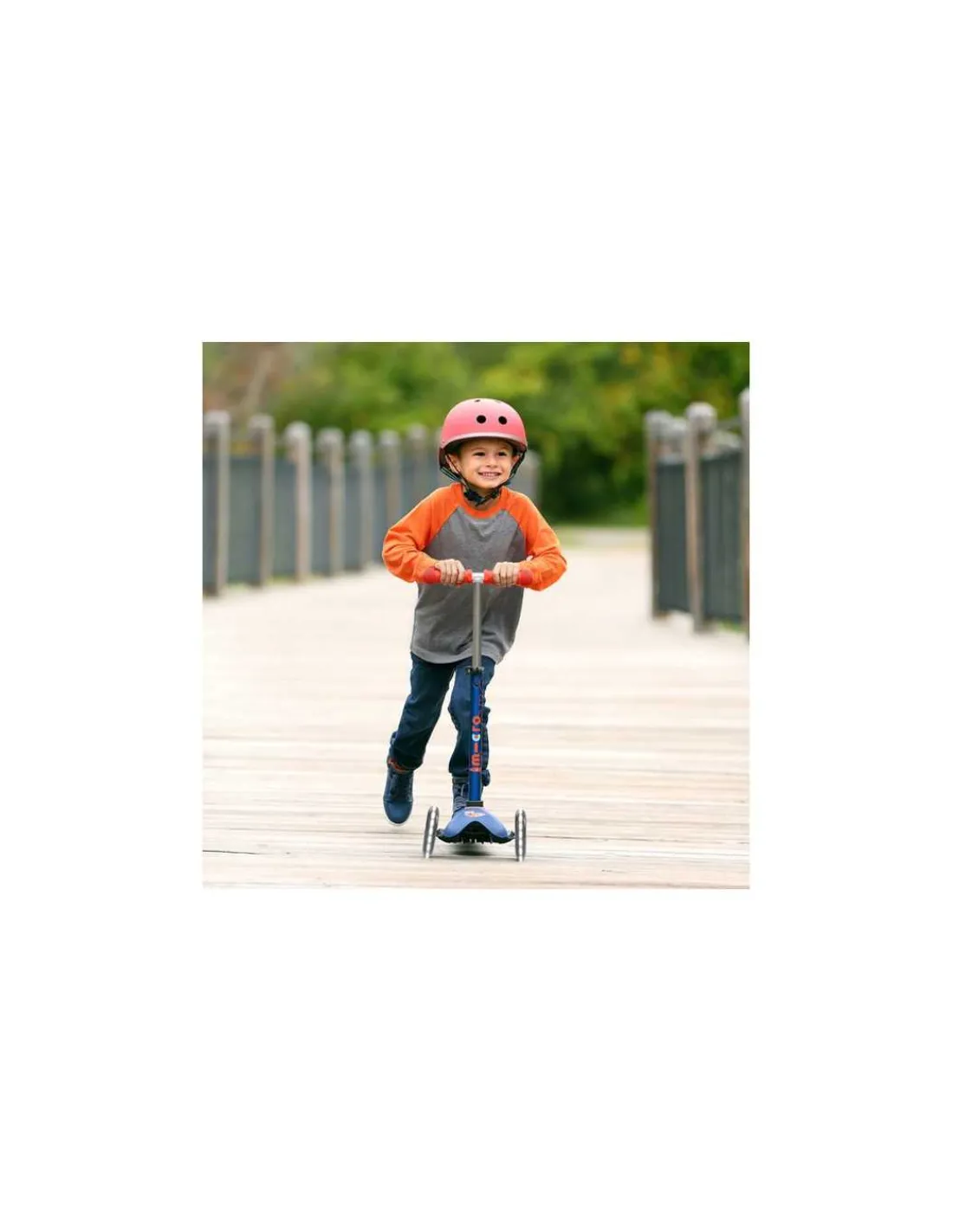 Micro Mobility Trottinette Mini Micro Deluxe LED Bleu marine et rouge -