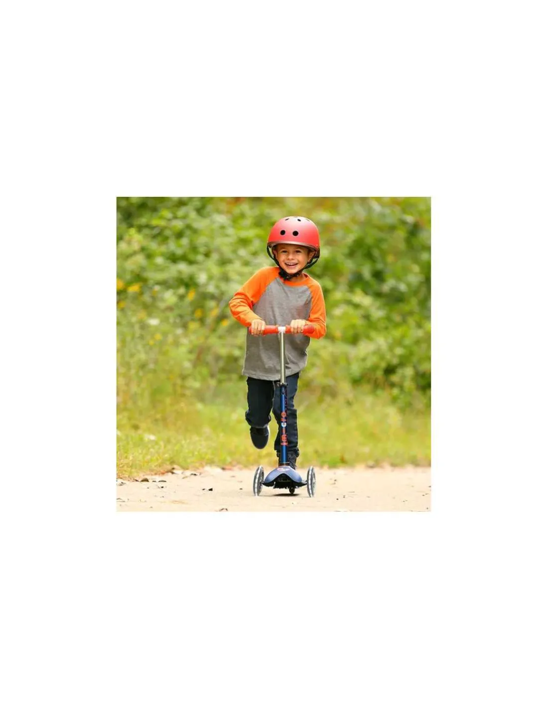 Micro Mobility Trottinette Mini Micro Deluxe LED Bleu marine et rouge -