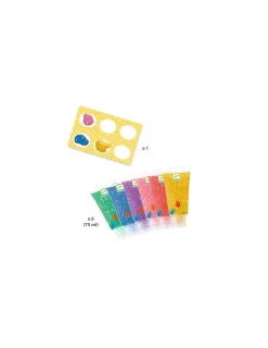 Djeco Tubes de peinture à doigts Paillettes -