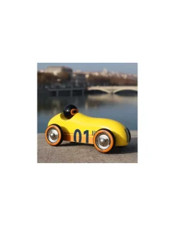 Vilac Voiture en bois Old sport Compet’ jaune -